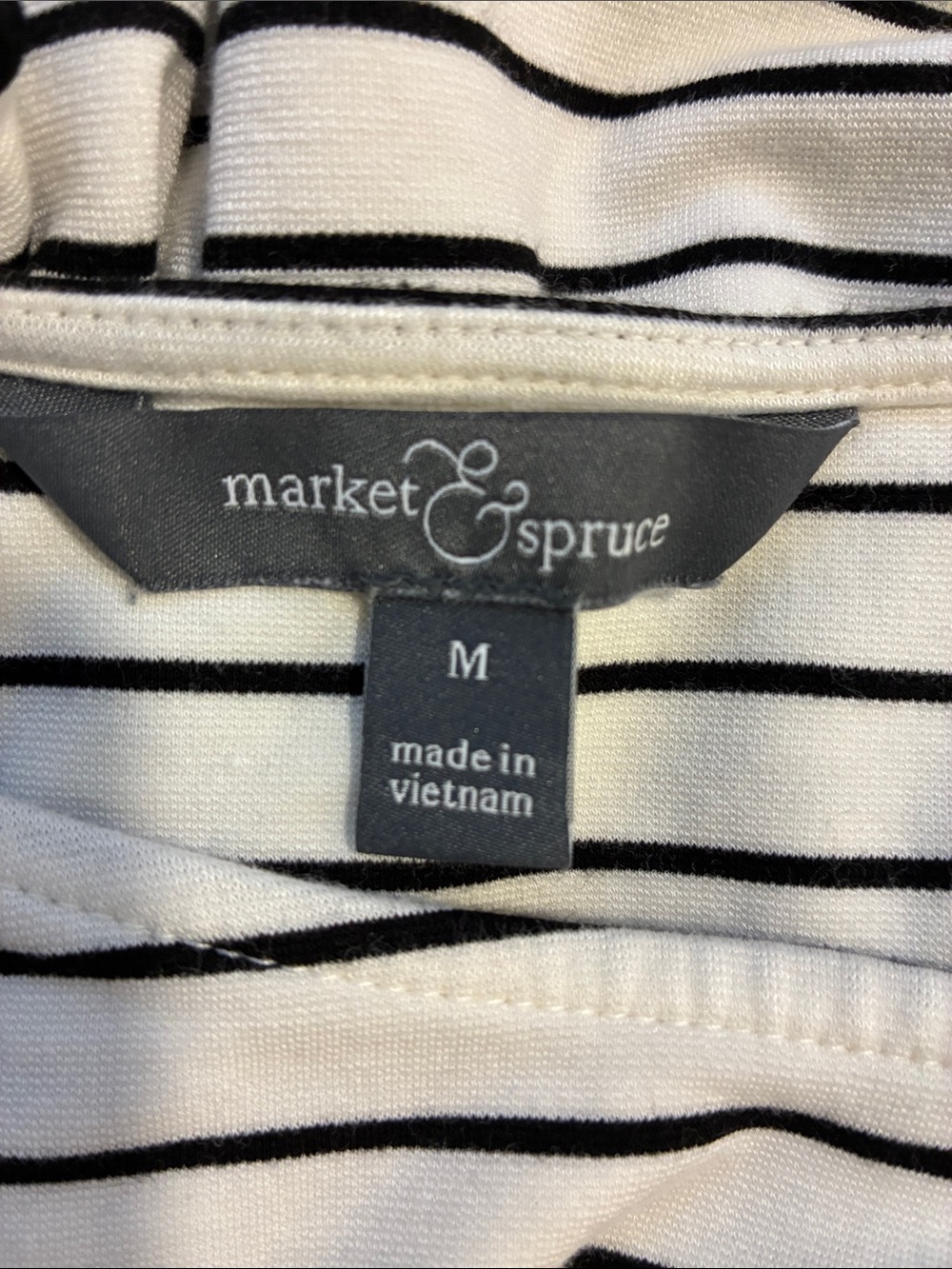 Market & Spruce White Tee with Black Stripes and Ruffle Sleeves - Picture 8 of 11